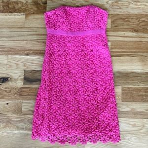Lilly Pulitzer Pink Eyelet Strapless Dress